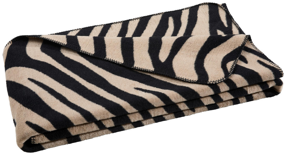 WOHNDECKE ZEBRA 150/200 cm  - Taupe/Schwarz, Trend, Textil (150/200cm) - Dieter Knoll