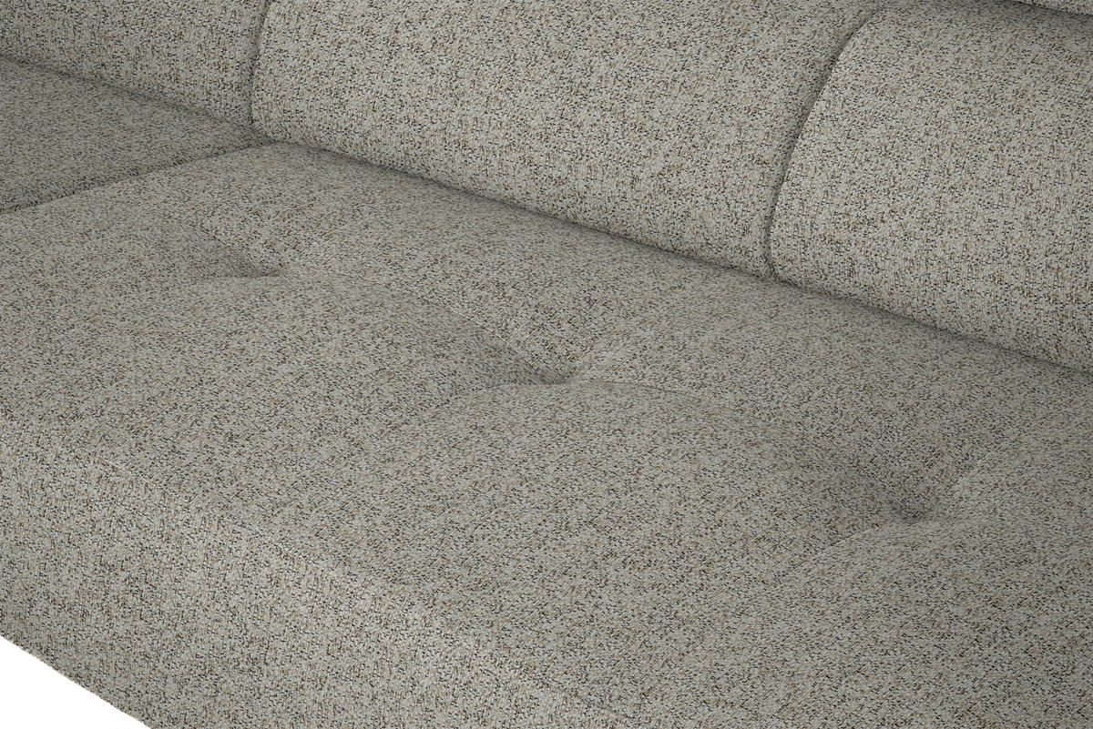 ECKSOFA in Struktur Greige  205/280 cm  - Greige/Schwarz, Design, Textil/Metall (205/280cm) - Xora