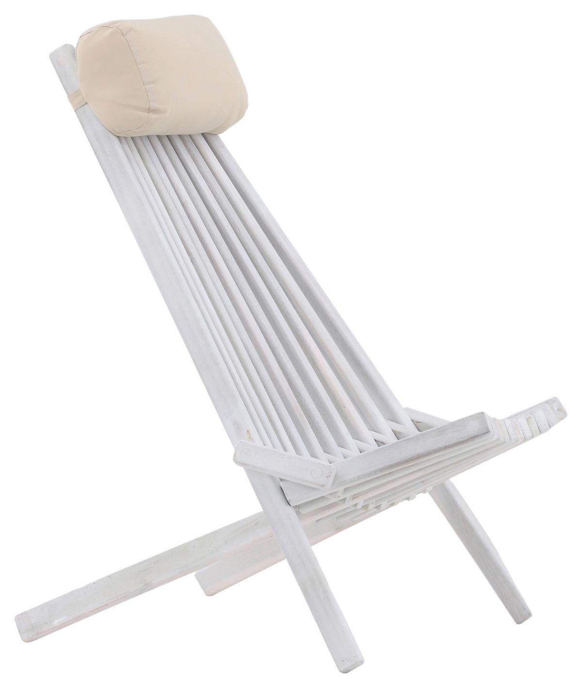 STRANDSTUHL Akazie Weiß  - Weiß, KONVENTIONELL, Holz (57/79/73cm) - Gardenson