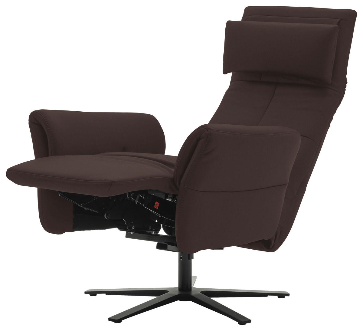 RELAXSESSEL in Leder Dunkelbraun  - Dunkelbraun/Schwarz, Design, Leder/Metall (81/118/82cm) - Schöner Wohnen
