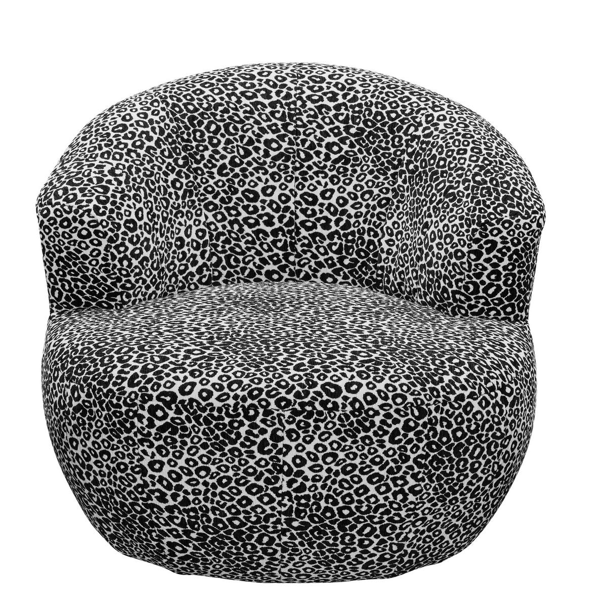 SESSEL in Jacquard, Webstoff Schwarz, Weiß  - Schwarz/Weiß, MODERN, Textil/Metall (110/69/107cm) - MID.YOU