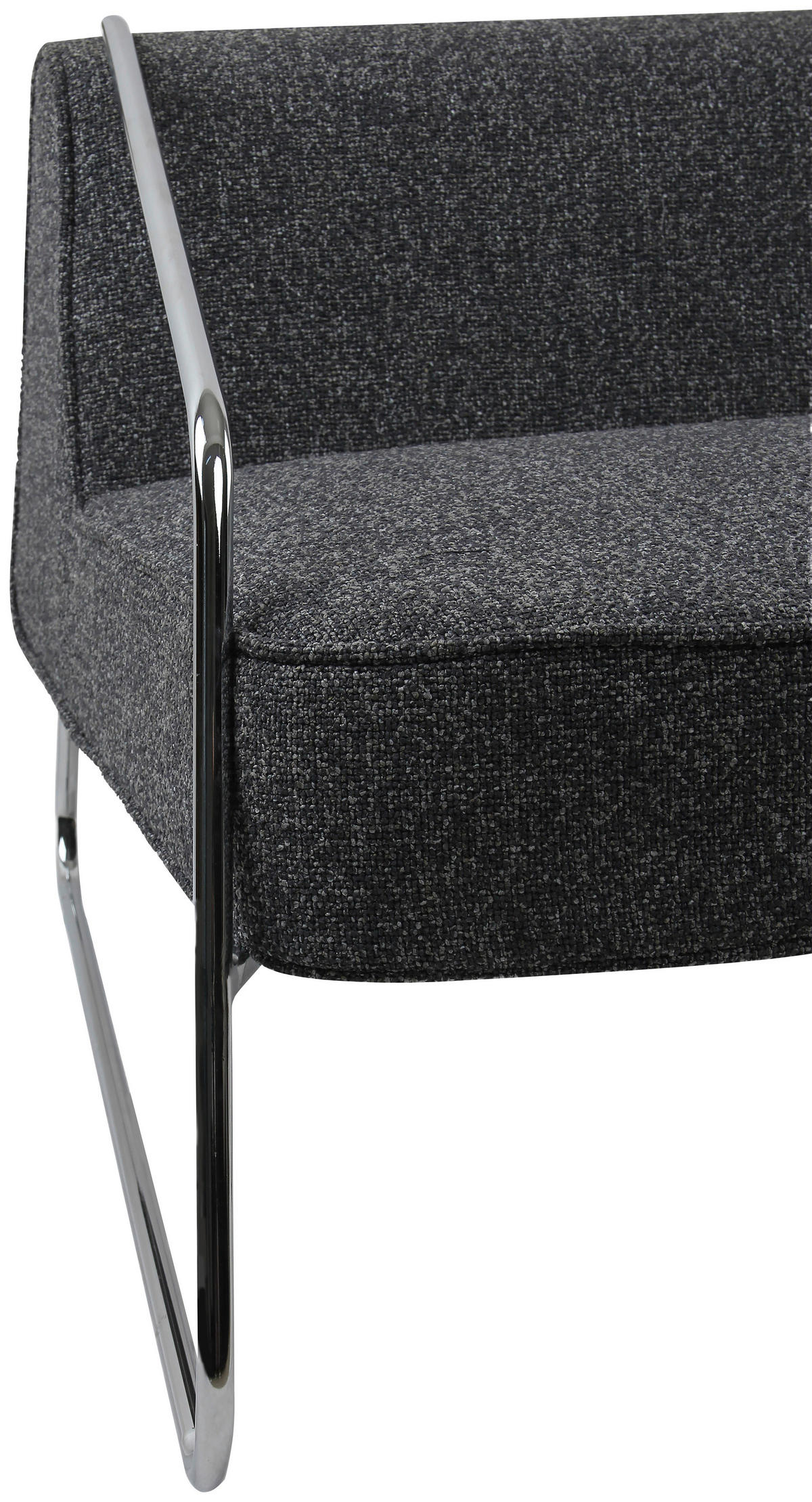 DESIGNSESSEL in Webstoff Dunkelgrau  - Chromfarben/Dunkelgrau, MODERN, Textil/Metall (62/85/65cm) - Livetastic