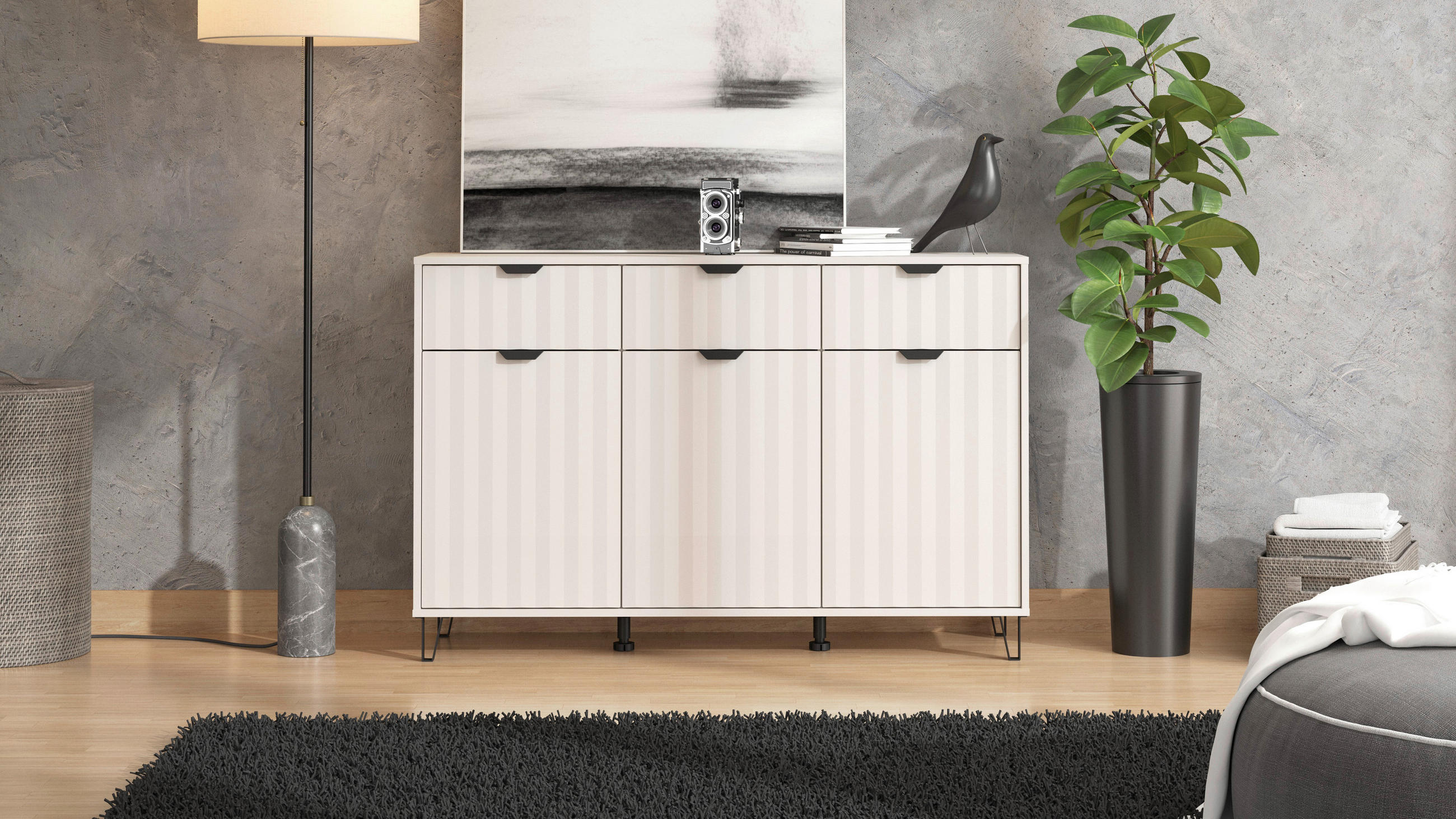 SIDEBOARD  in 138/90,5/40 cm  - Kaschmir/Schwarz, Basics, Holzwerkstoff/Metall (138/90,5/40cm) - Carryhome