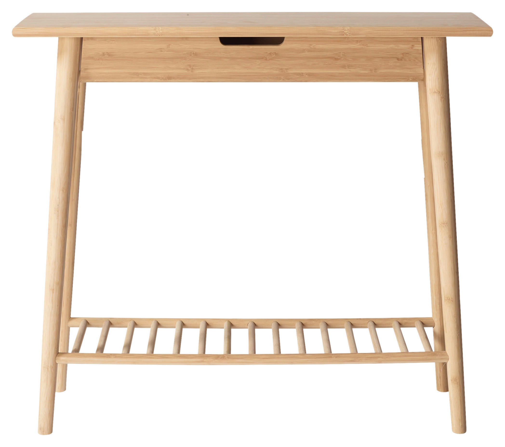 KONSOLENTISCH Bambus vollmassiv Nickelfarben - Naturfarben/Nickelfarben, ROMANTIK / LANDHAUS, Holz (90/35/80cm) - MID.YOU