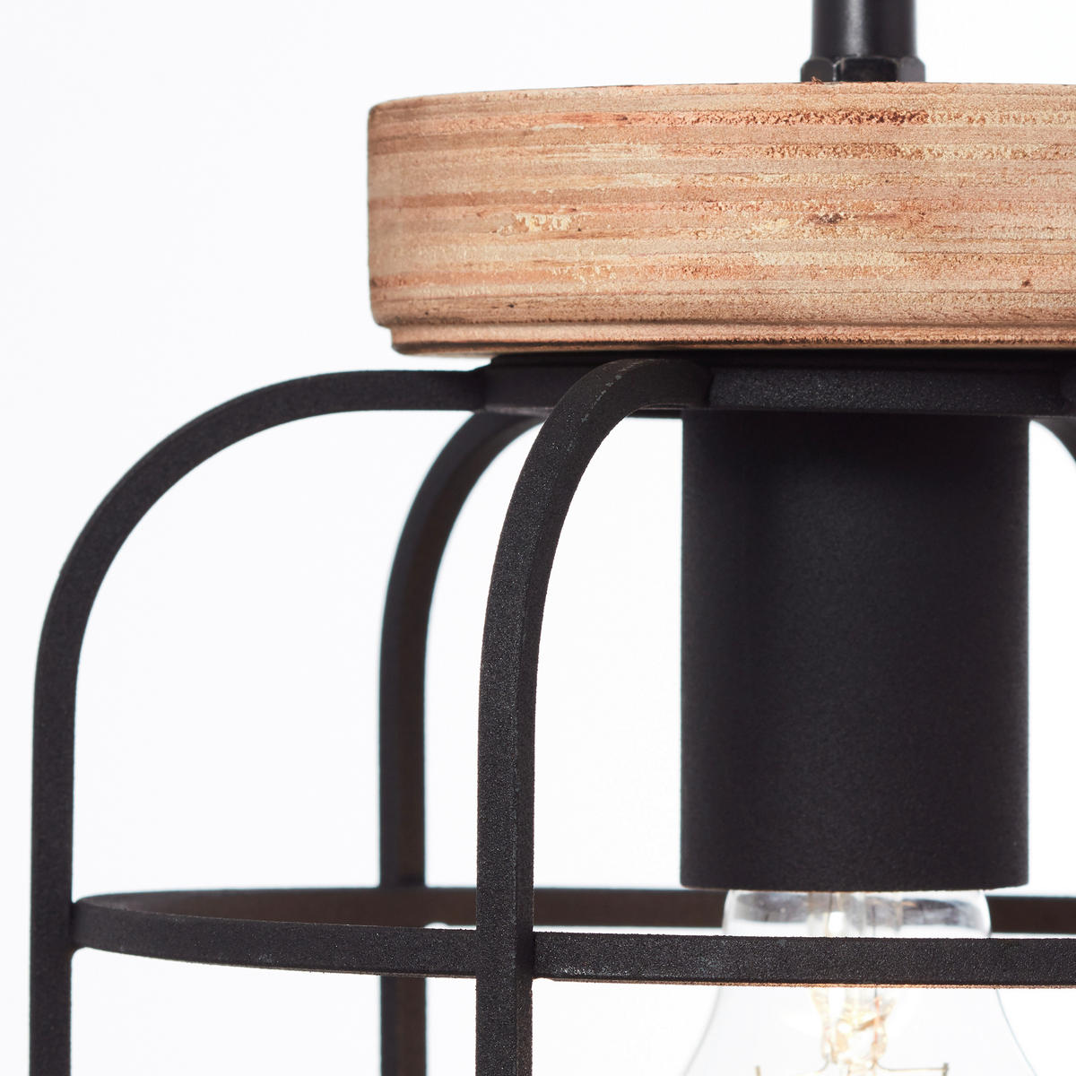 HÄNGELEUCHTE 100/20/142 cm  - Schwarz/Braun, Design, Holz/Metall (100/20/142cm) - Brilliant