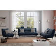 3-SITZER-SOFA in Mikrofaser Dunkelblau  - Schwarz/Dunkelblau, KONVENTIONELL, Textil/Metall (230/100/101cm) - Hom`in