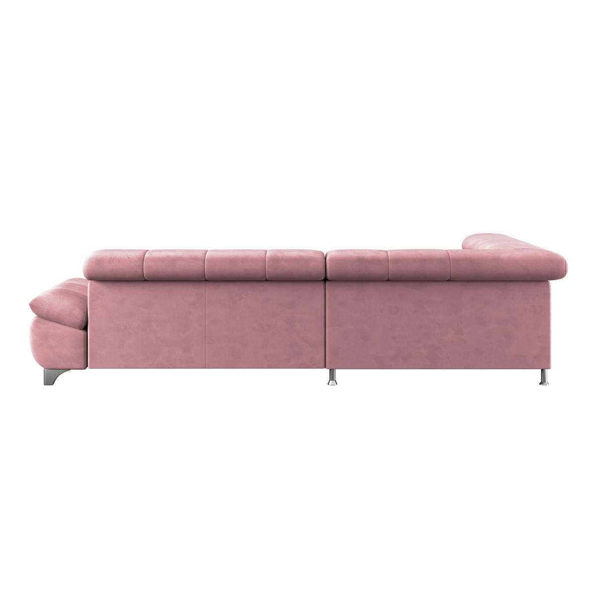 ECKSOFA Rosa Chenille  - Chromfarben/Rosa, KONVENTIONELL, Textil/Metall (234/312cm) - Livetastic