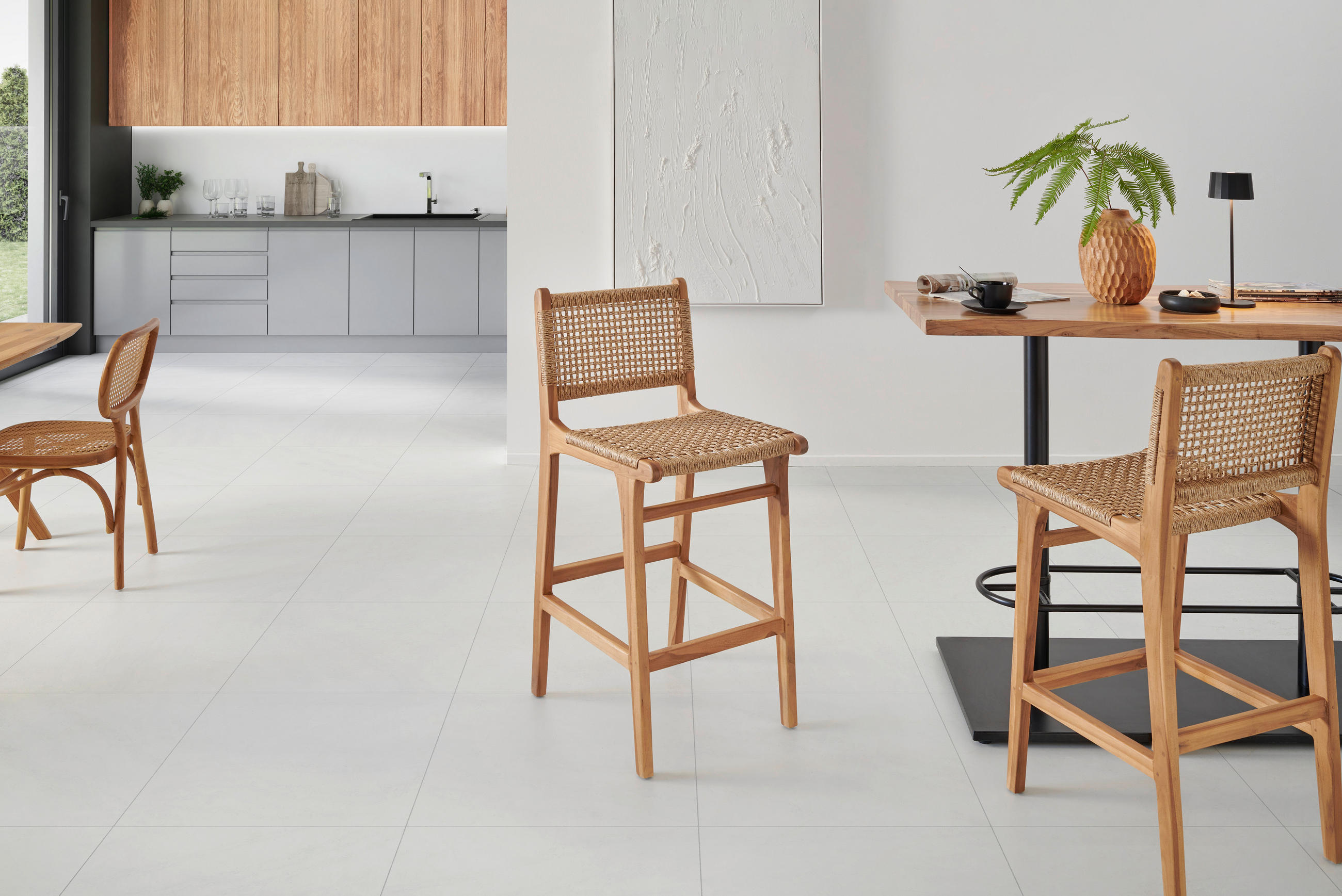 BARHOCKER in Naturfarben  - Naturfarben, MODERN, Holz/Kunststoff (45/108/55cm) - Livetastic