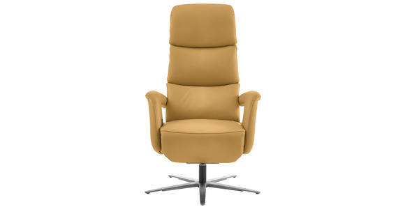 RELAXSESSEL in Leder Gelb  - Edelstahlfarben/Gelb, Design, Leder/Metall (76/119/86cm) - Dieter Knoll