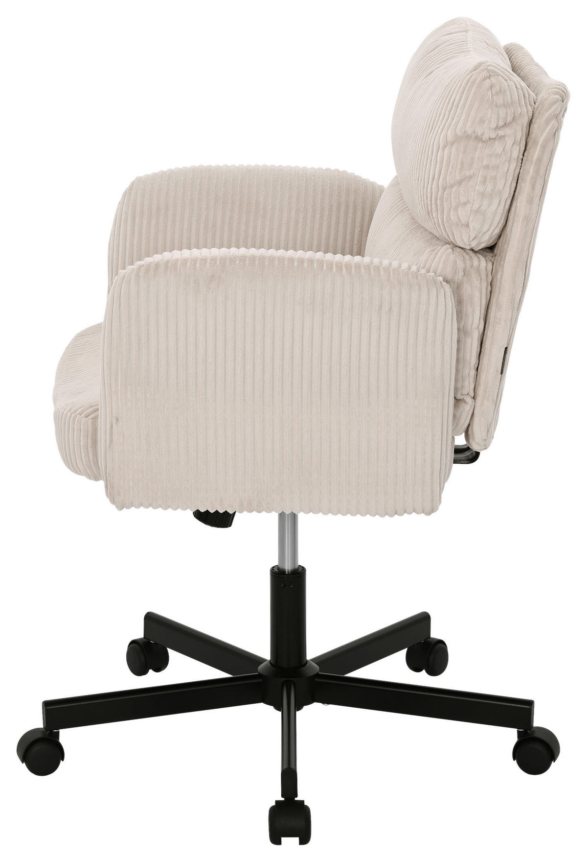 DREHSTUHL Cord Beige  - Beige/Schwarz, Modern, Holz/Kunststoff (73/85-95/65cm) - Livetastic