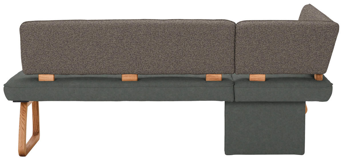 ECKBANK 155/208 cm Webstoff, Mikrofaser Grau, Dunkelgrau Eiche vollmassiv   - Dunkelgrau/Grau, KONVENTIONELL, Holz/Textil (155/208cm) - Venda
