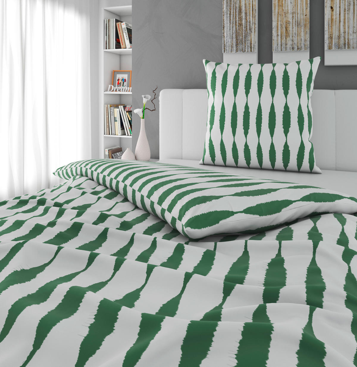BETTWÄSCHE 2-teilig Voile 135/200 cm  - Grün, Textil (135/200cm) - Novel