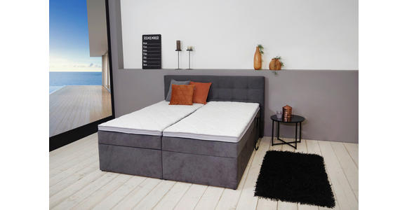 BOXBETT 180/200 cm  in Anthrazit  - Anthrazit/Schwarz, KONVENTIONELL, Kunststoff/Textil (180/200cm) - Carryhome