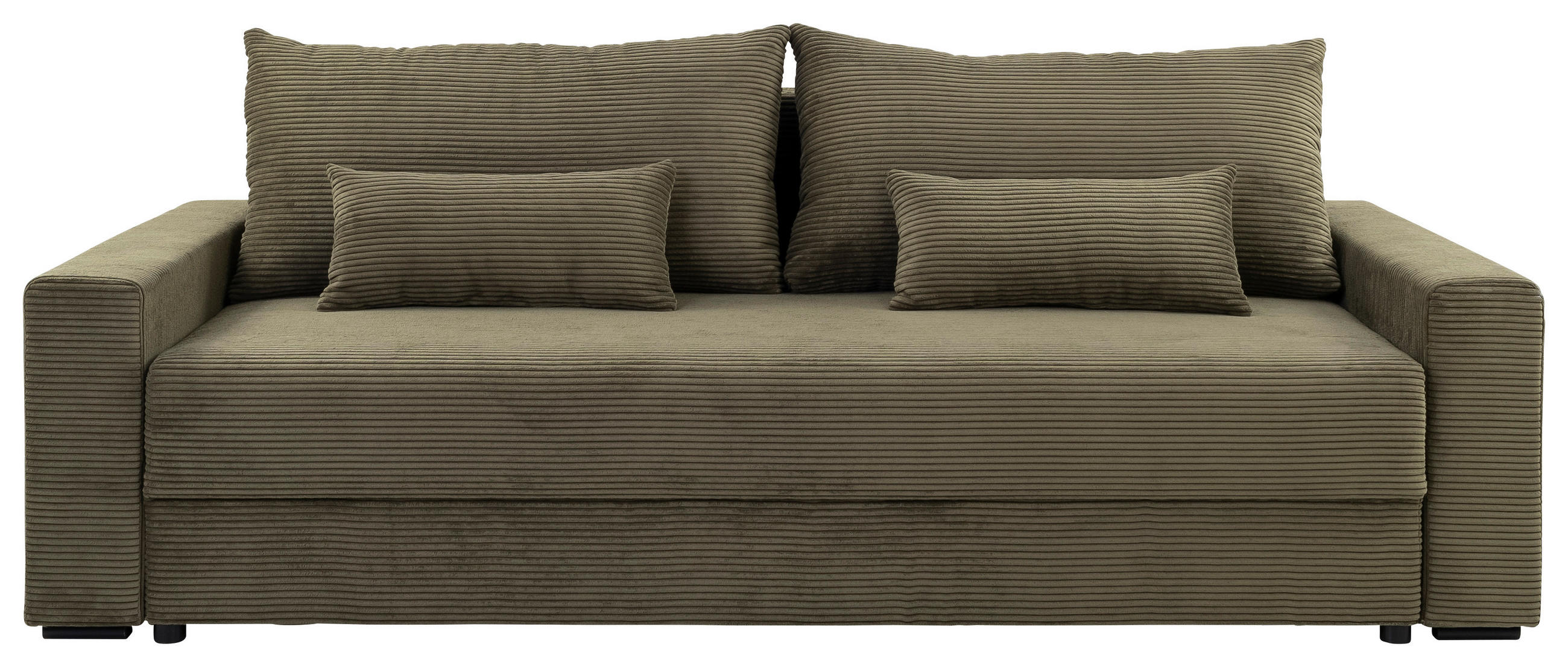 SCHLAFSOFA Cord Waldgrün  - Waldgrün/Schwarz, KONVENTIONELL, Kunststoff/Textil (233/92/108cm) - Carryhome