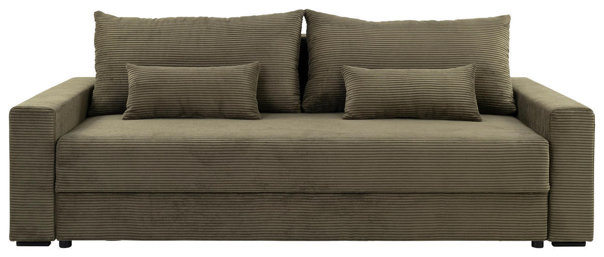 SCHLAFSOFA in Cord Waldgrün  - Waldgrün/Schwarz, Konventionell, Kunststoff/Textil (233/92/108cm) - Carryhome