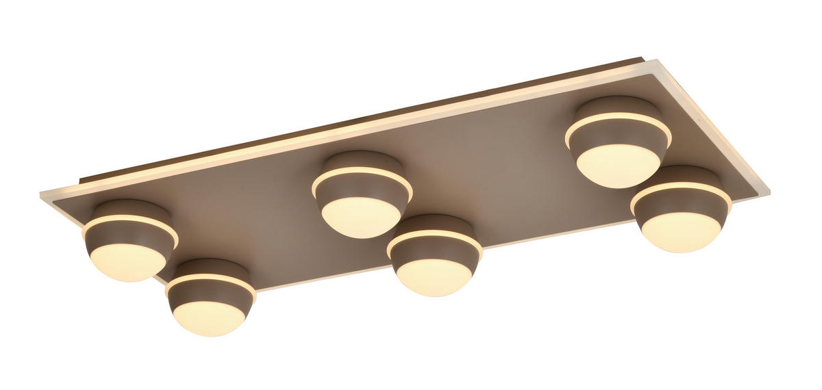 LED-DECKENLEUCHTE Biarritz 74/32/12,5 cm  - Sandfarben, Design, Kunststoff/Metall (74/32/12,5cm)