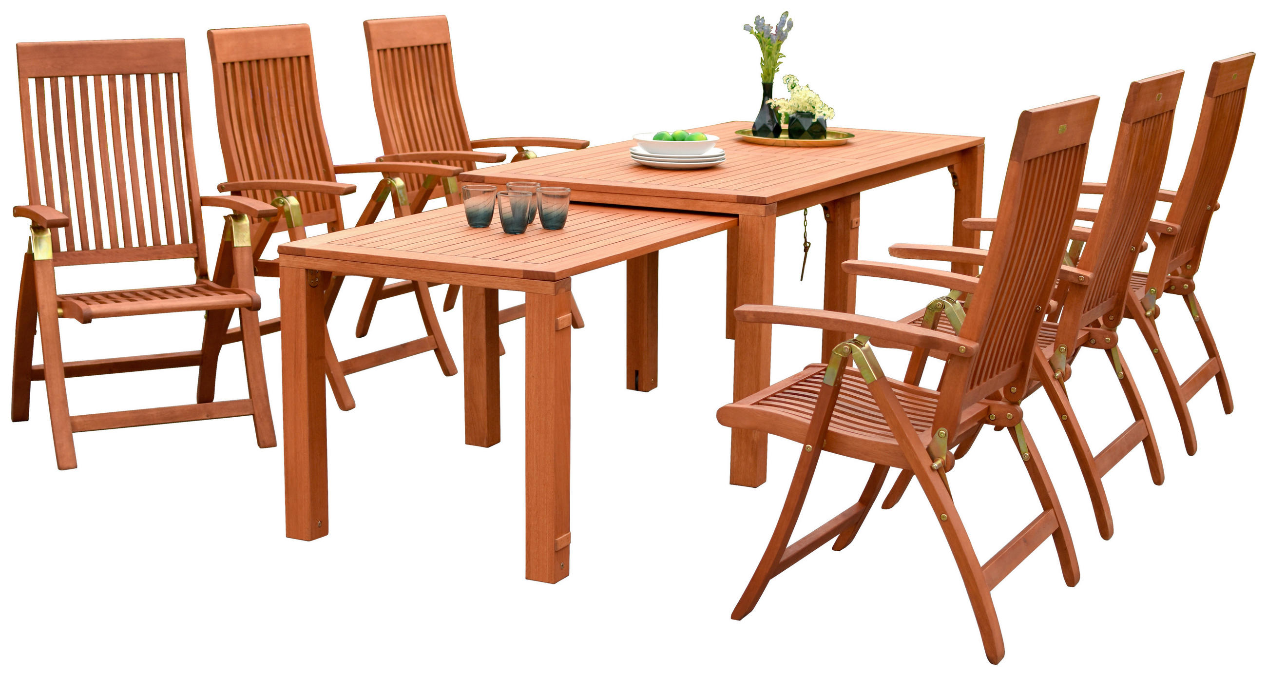 GARTENSET Eukalyptusholz Hartholz - Naturfarben, KONVENTIONELL, Holz - Gardenson