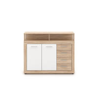 KOMMODE  in 119,5/96,8/32 cm  - Silberfarben/Schwarz, Design, Holzwerkstoff/Kunststoff (119,5/96,8/32cm) - MID.YOU