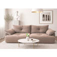BIGSOFA Webstoff Beige  - Beige/Schwarz, KONVENTIONELL, Kunststoff/Textil (243/90,5/130cm) - Ambia Home