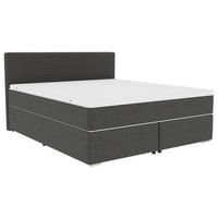BOXSPRINGBETT 180/200 cm  in Anthrazit  - Chromfarben/Anthrazit, KONVENTIONELL, Kunststoff/Textil (180/200cm) - Boxxx