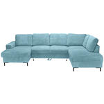 WOHNLANDSCHAFT Türkis Cord  - Türkis/Schwarz, KONVENTIONELL, Textil/Metall (148/303/197cm) - Carryhome