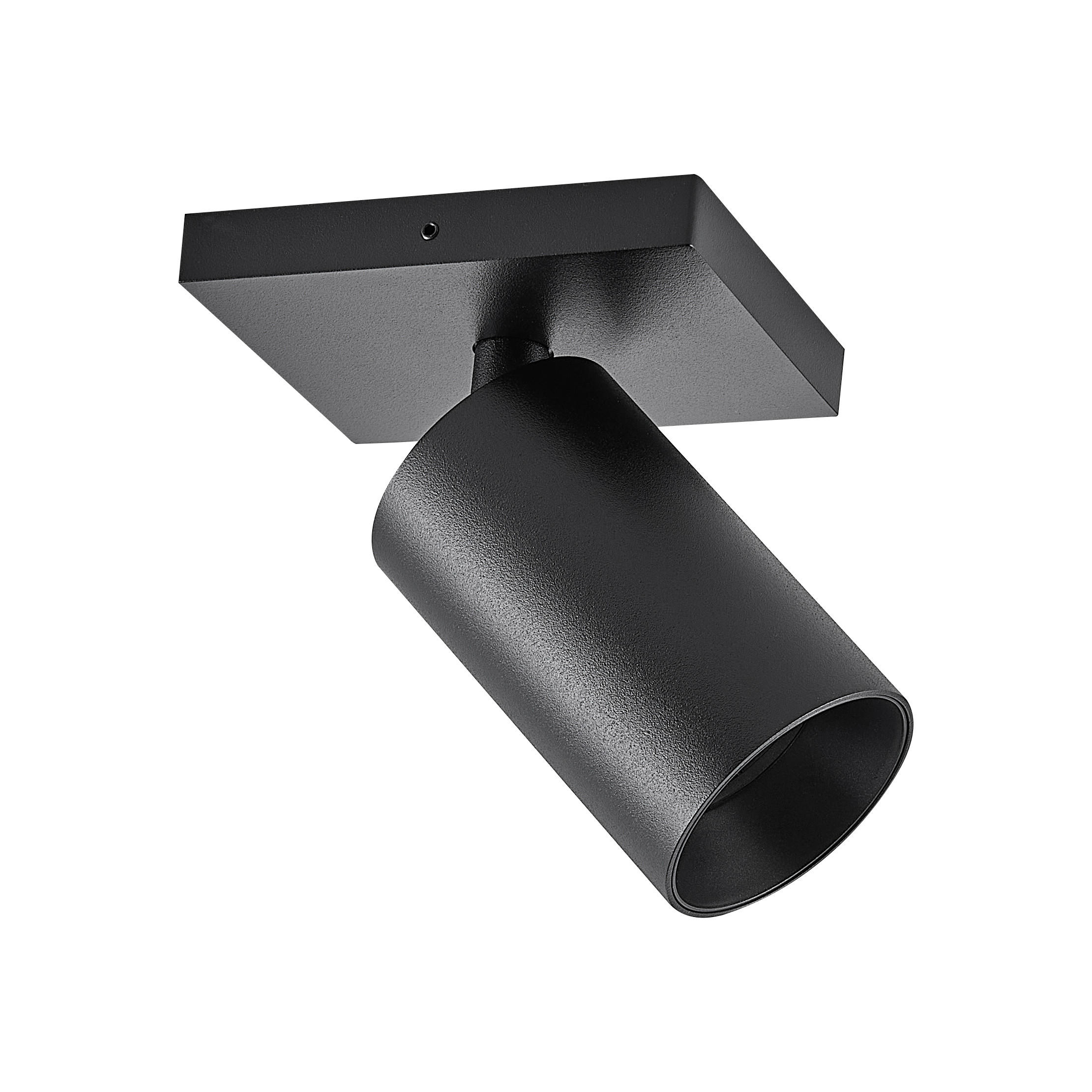 DECKENSTRAHLER - Schwarz, Design, Metall (6/6/12,5cm)