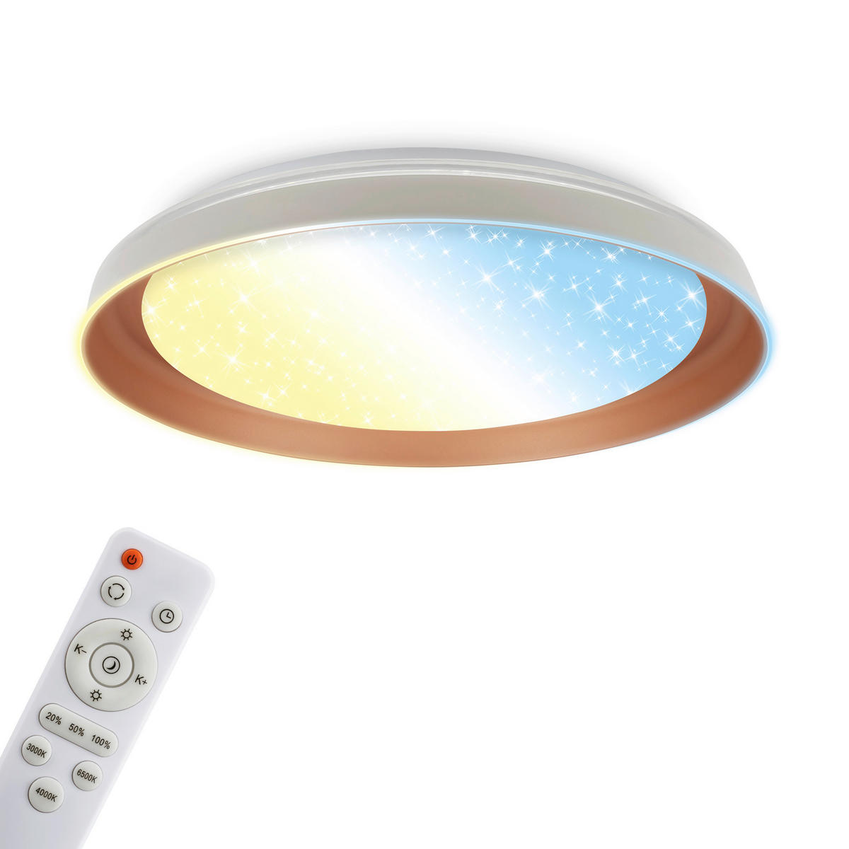 LED MENNYEZETI LÁMPA - világosszürke/cappuccino, Basics, műanyag (43/8cm)