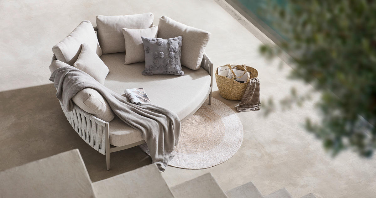 LOUNGEBETT 165/69/144 cm Aluminium  - Beige, Design, Textil/Metall (165/69/144cm) - Amatio