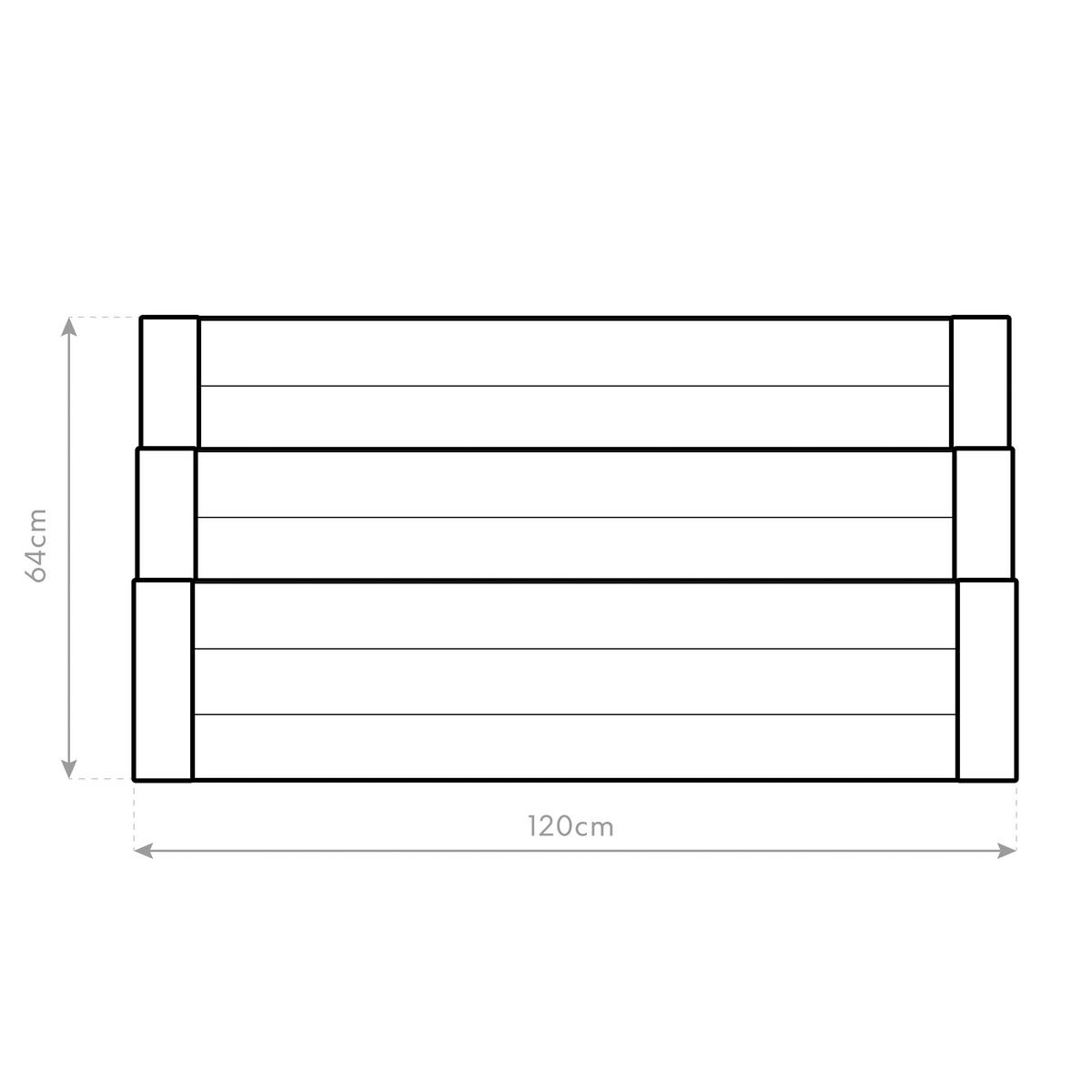 HOCHBEET 76/64/120 cm  - Lärchefarben, Basics, Holz (76/64/120cm)