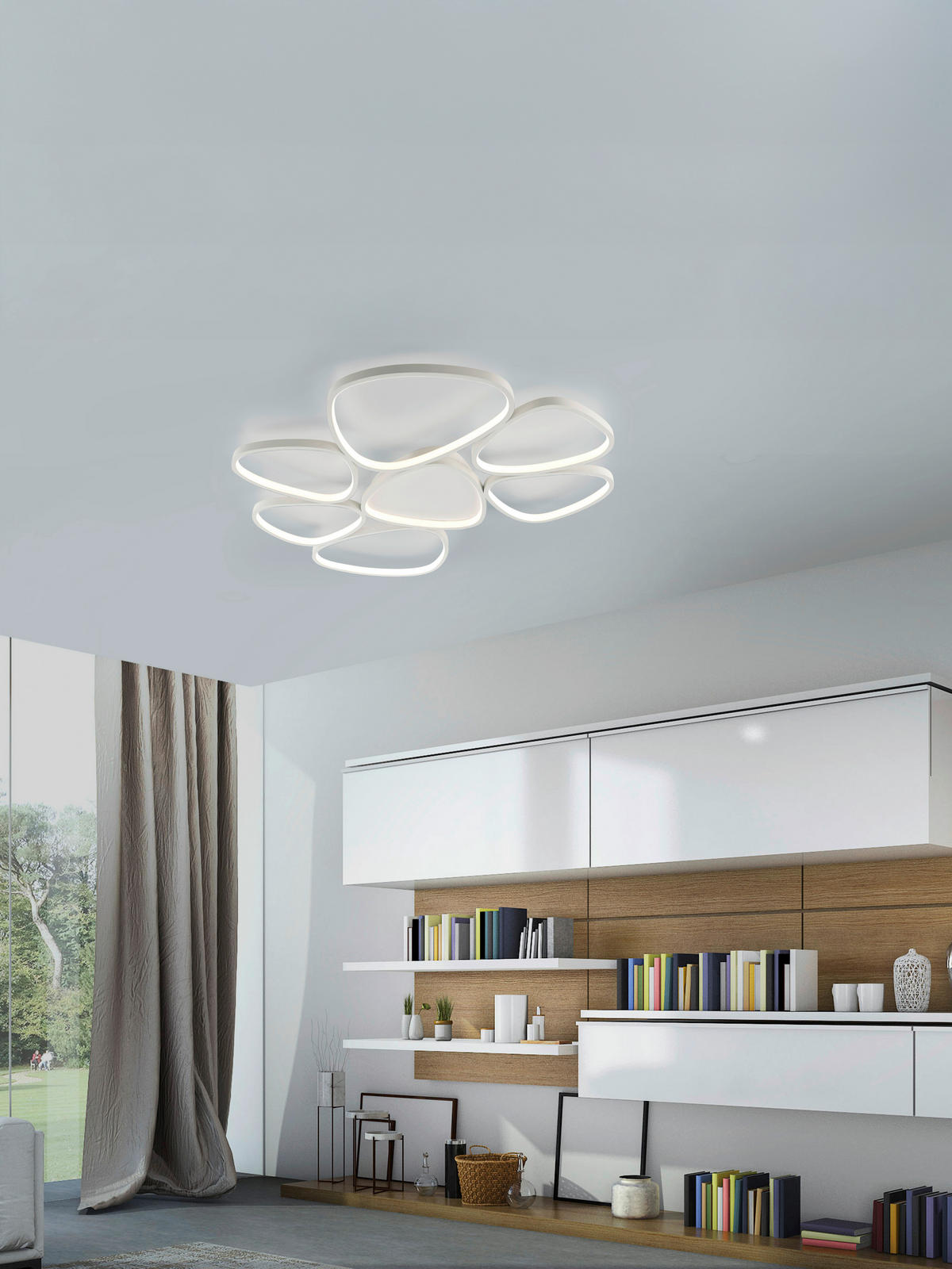 LED-DECKENLEUCHTE 92/70/6,5 cm  - Weiß, Design, Kunststoff/Metall (92/70/6,5cm) - Just Light