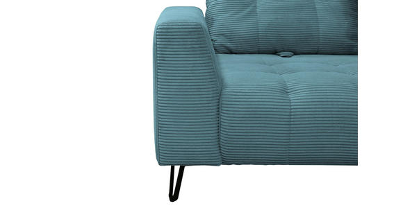 BIGSOFA  in Cord Petrol  - Petrol/Schwarz, KONVENTIONELL, Textil/Metall (246/100/116cm) - Carryhome