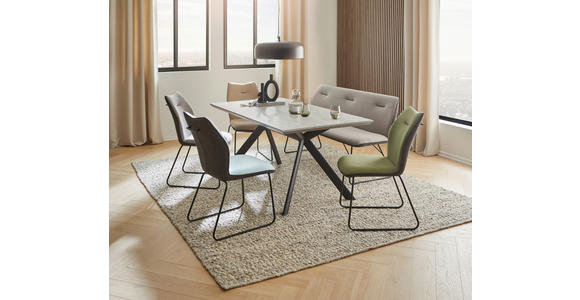 ESSTISCH in Metall, Holzwerkstoff 160/90/76 cm - Hellgrau/Schwarz, Design, Holzwerkstoff/Metall (160/90/76cm) - Novel