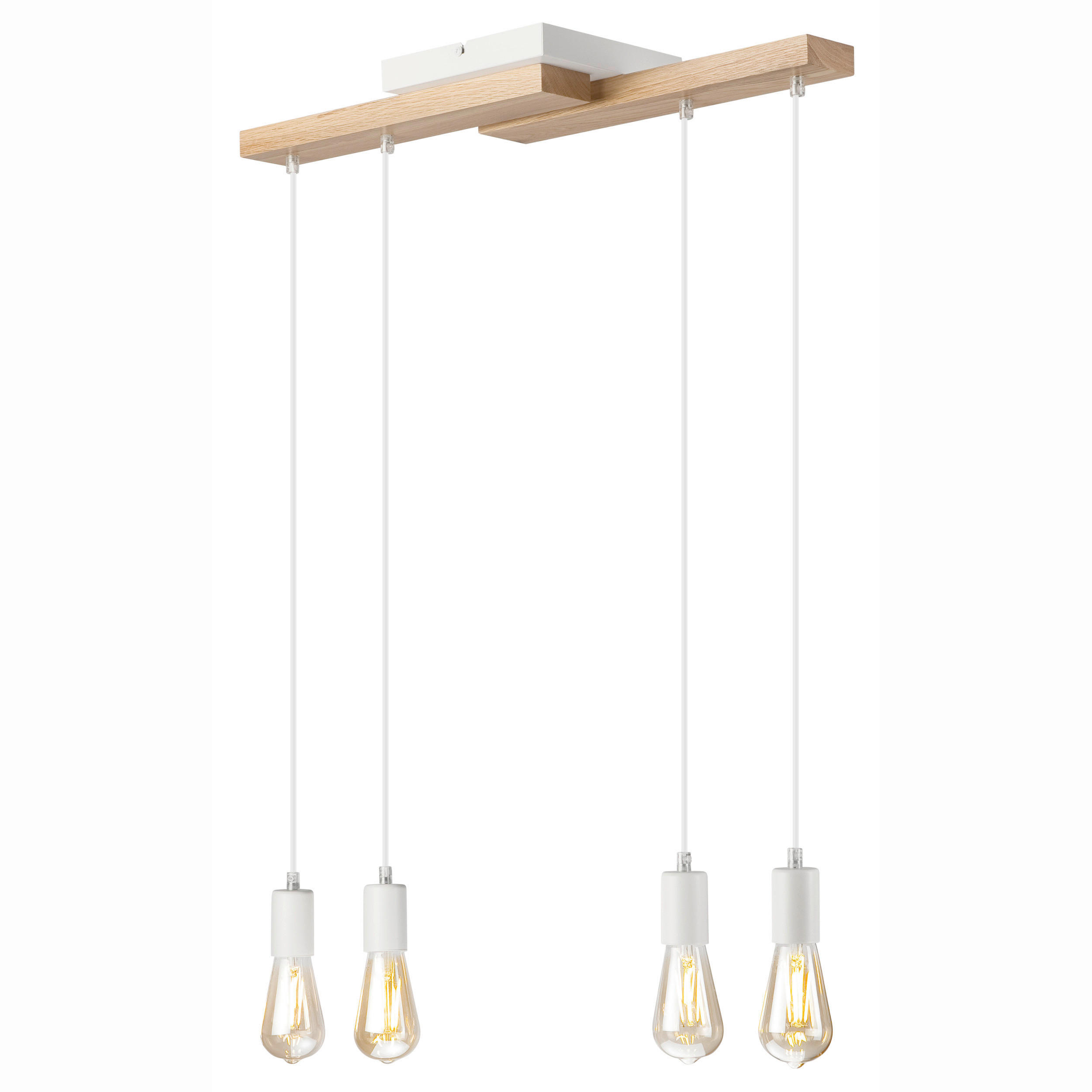 HÄNGELEUCHTE 64/84 cm  - Honigeiche/Weiß, Basics, Holz/Metall (64/84cm)