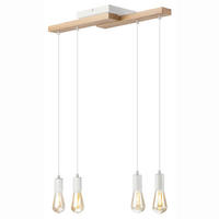 HÄNGELEUCHTE 64/84 cm  - Honigeiche/Weiß, Basics, Holz/Metall (64/84cm)