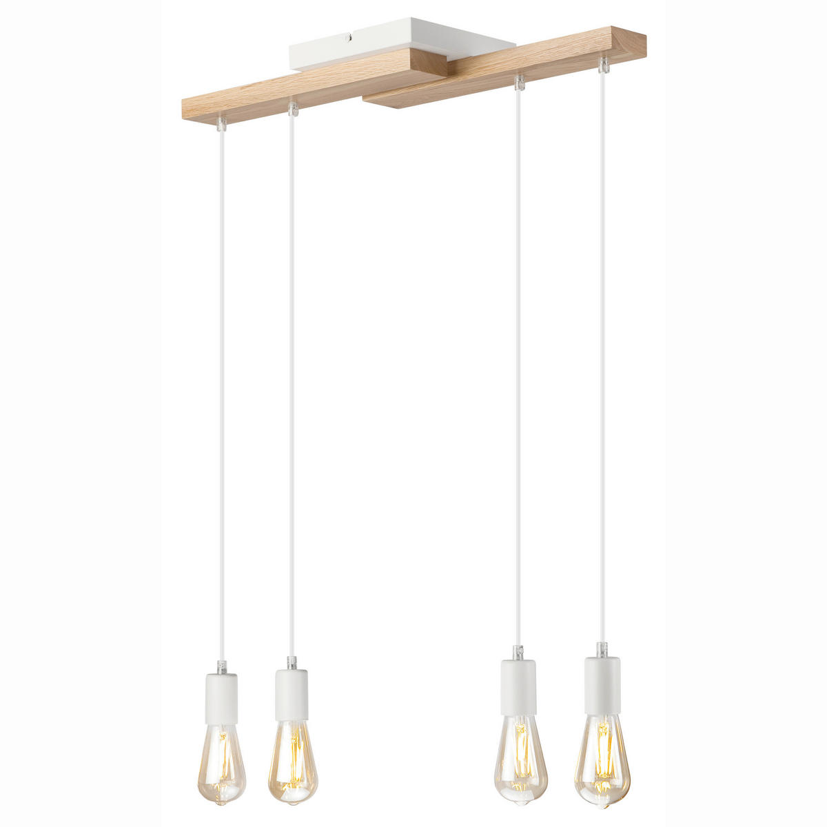 HÄNGELEUCHTE 64/84 cm  - Honigeiche/Weiß, Basics, Holz/Metall (64/84cm)