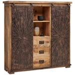 HIGHBOARD  in 145/145/40 cm  - Schwarz/Naturfarben, Trend, Holz/Metall (145/145/40cm) - Landscape