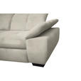 ECKSOFA in Flachgewebe Ecru  313/242 cm  - Ecru/Schwarz, Design, Textil/Metall (313/242cm) - Xora