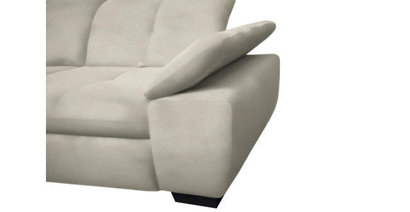 ECKSOFA in Flachgewebe Ecru 313/242 cm - Ecru/Schwarz, Design, Textil/Metall (313/242cm) - Xora