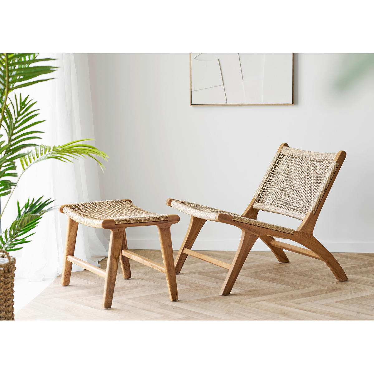 HOCKER in Kunststoff Naturfarben  - Naturfarben/Teakfarben, Basics, Holz/Kunststoff (60/42/40cm)