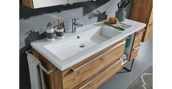 BADEZIMMER in 145 cm - Eichefarben/Weiß, Basics, Glas/Holzwerkstoff (145cm) - Dieter Knoll