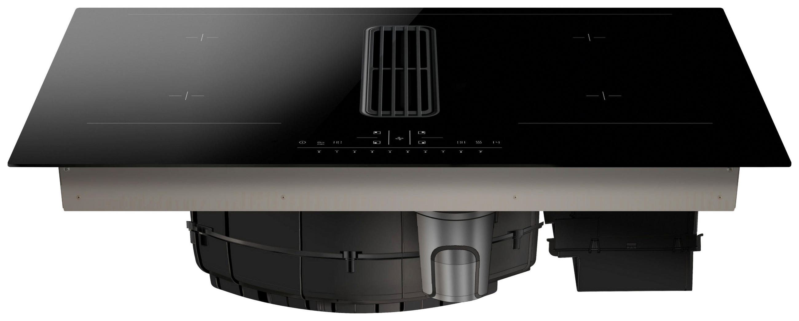 KOCHFELD-DUNSTABZUG-KOMBI DHKI 752 800 C  - Schwarz, Basics, Glas (83/20/51,5cm) - Amica