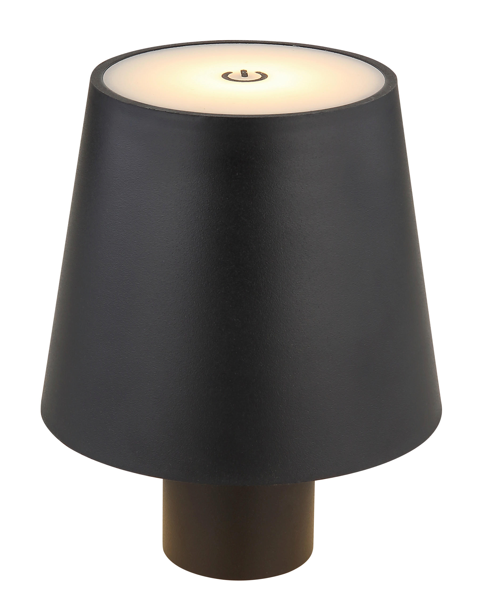 AKKU-TISCHLEUCHTE 10,6/13 cm  - Opal/Schwarz, Trend, Kunststoff/Metall (10,6/13cm) - Globo