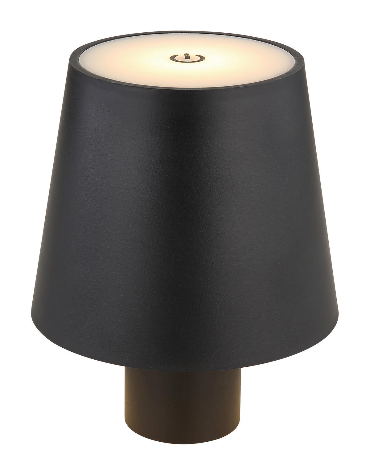 AKKU-TISCHLEUCHTE 10,6/13 cm  - Opal/Schwarz, Trend, Kunststoff/Metall (10,6/13cm) - Globo