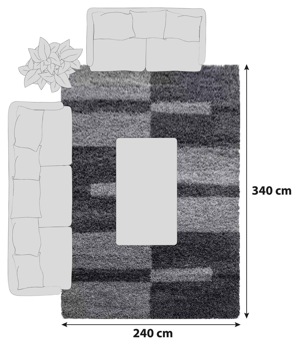 HOCHFLORTEPPICH 240/340 cm Gala 2505 Grau  - Grau, Design, Textil (240/340cm) - Novel