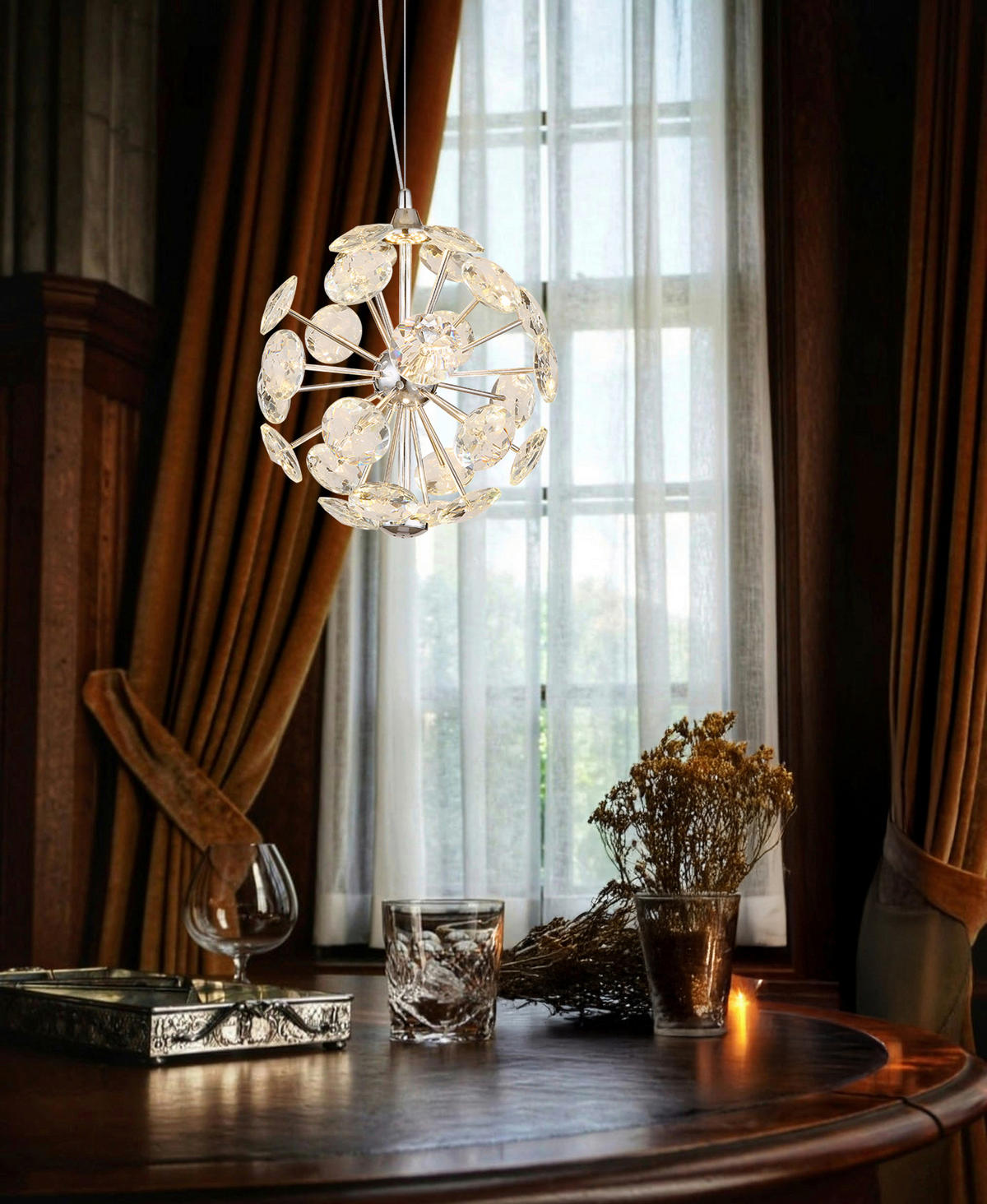 LED-HÄNGELEUCHTE VIRINA 28/150 cm   - Klar/Chromfarben, KONVENTIONELL, Glas/Metall (28/150cm) - Globo