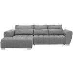 ECKSOFA in Webstoff Grau  - Silberfarben/Grau, MODERN, Kunststoff/Textil (218/304cm) - Carryhome