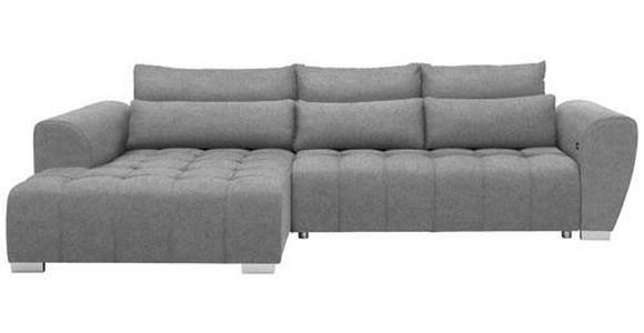 ECKSOFA in Webstoff Grau  - Silberfarben/Grau, MODERN, Kunststoff/Textil (218/304cm) - Carryhome