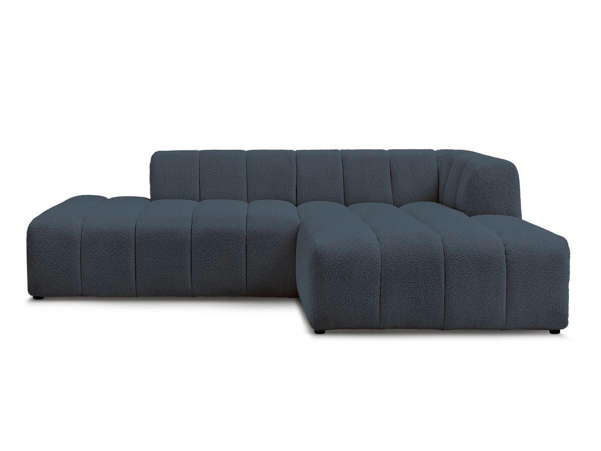 ECKSOFA  ANNECY Dunkelblau Bouclé  - Schwarz/Dunkelblau, MODERN, Kunststoff/Textil (262/170cm)
