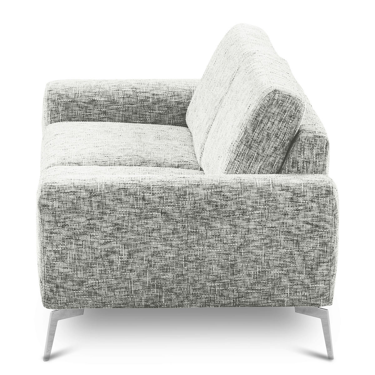 2-SITZER-SOFA Webstoff Grau  - Chromfarben/Grau, Design, Textil/Metall (157/85/92cm) - Livetastic