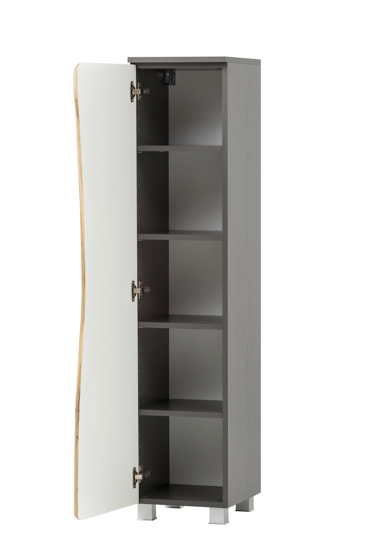 MIDISCHRANK 30/130/35 cm  - Eiche Wotan/Silberfarben, Natur, Holzwerkstoff/Kunststoff (30/130/35cm) - Xora